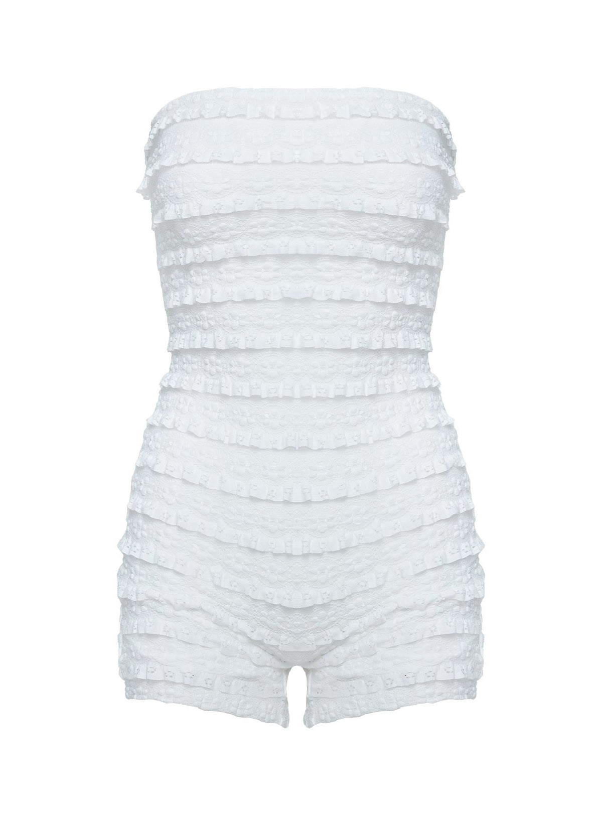 Ayver Strapless Playsuit White
