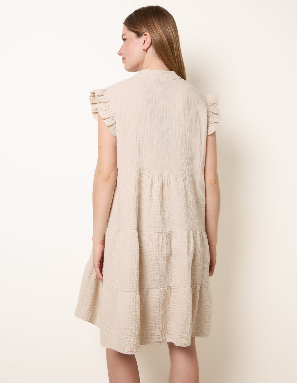 Cheesecloth Frill Sleeve Tunic