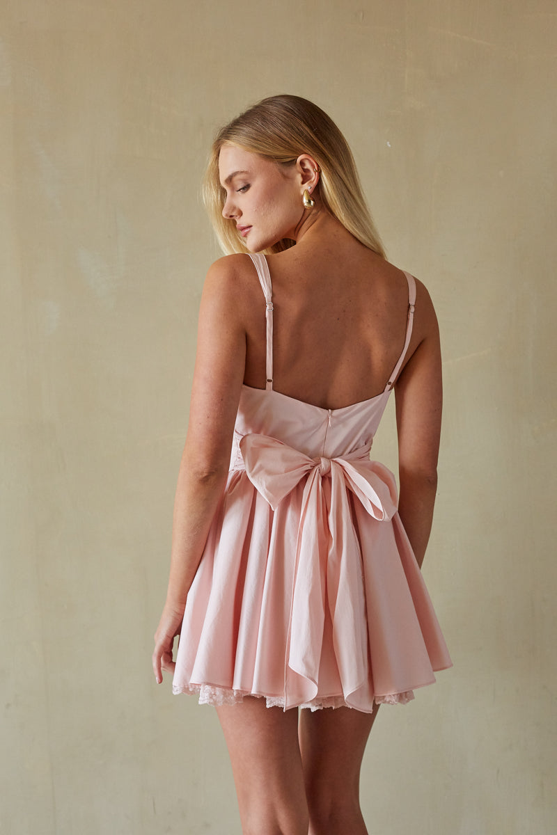 Belle Lace Trim Corset Mini Dress