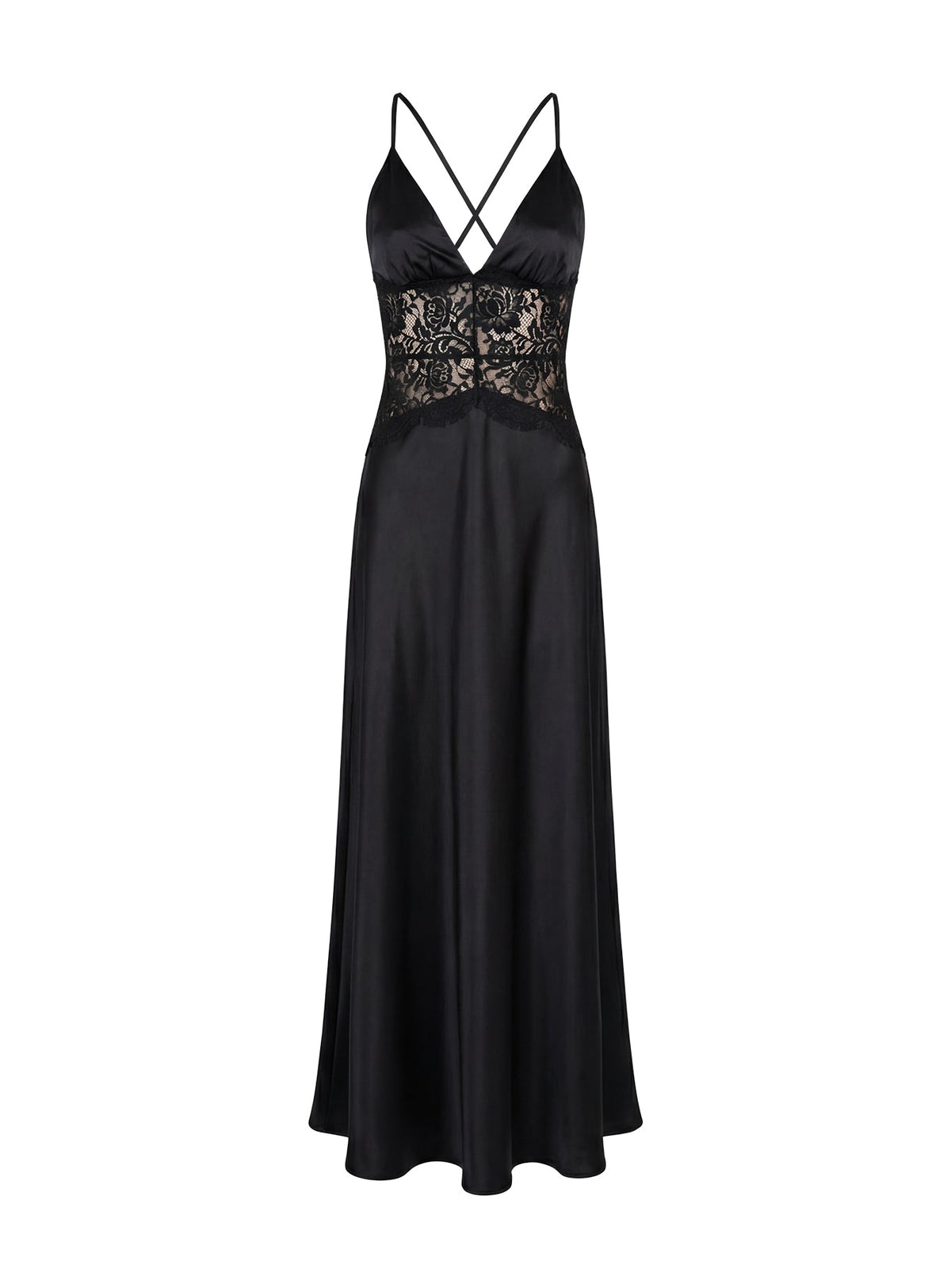 Klairee Lace Maxi Dress Black