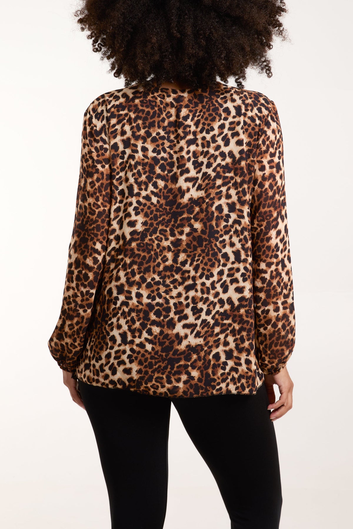 Leopard Print Pleated Top