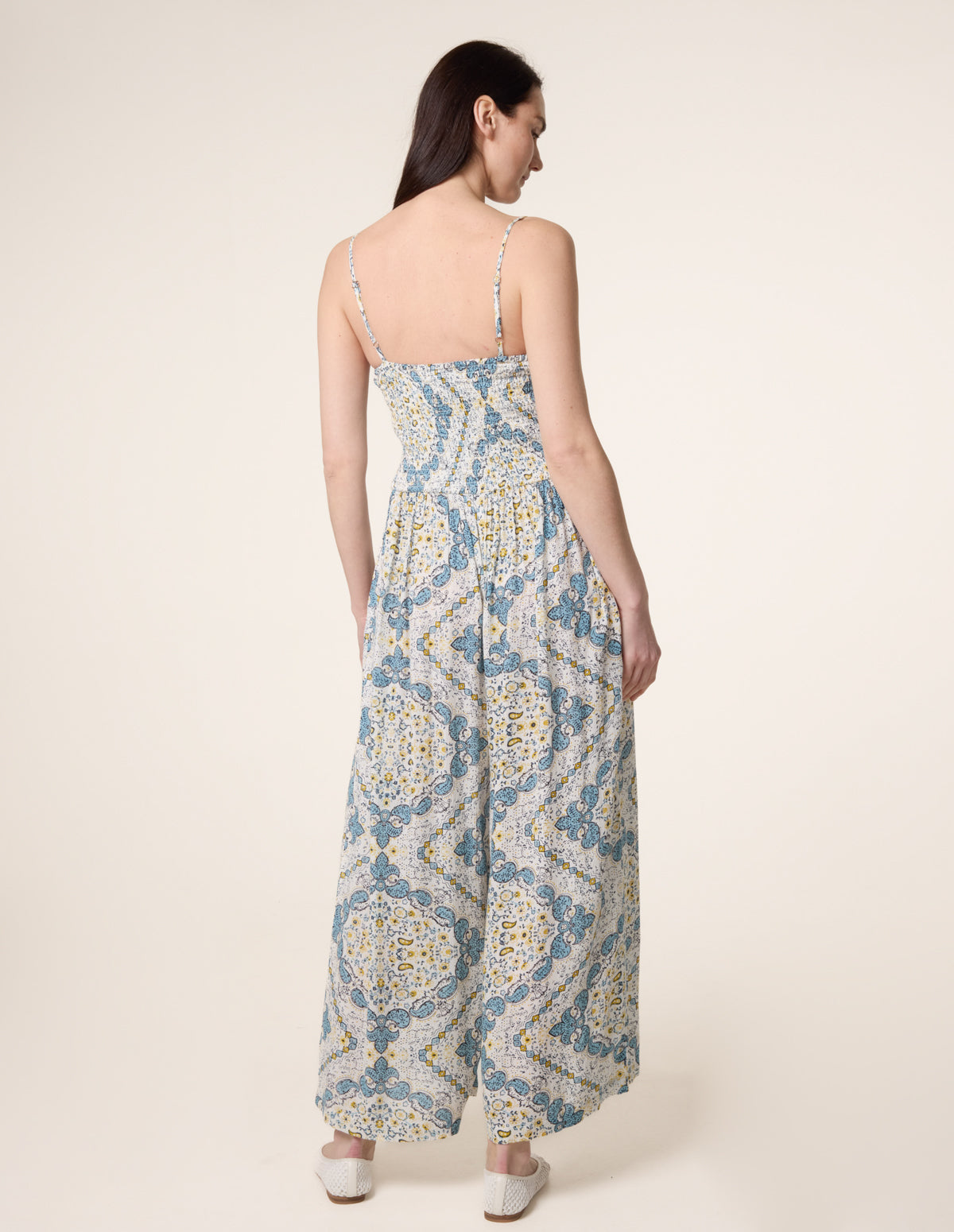 Shirred Drawstring Jumpsuit
