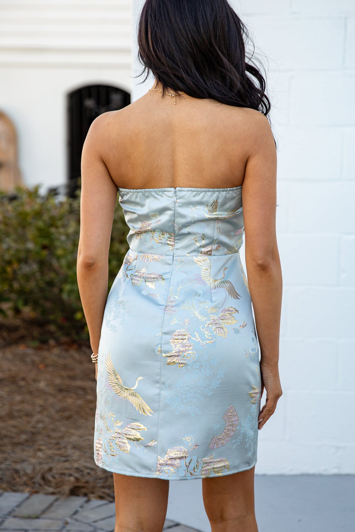 FINAL SALE - Event Ready Elegance Bow Blue Mini Dress