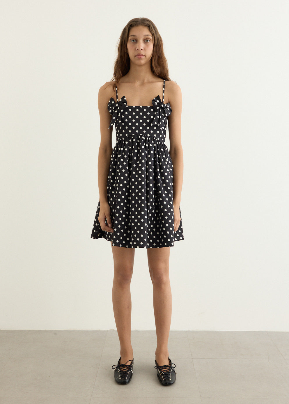 Printed Double Satin Mini Strap Dress