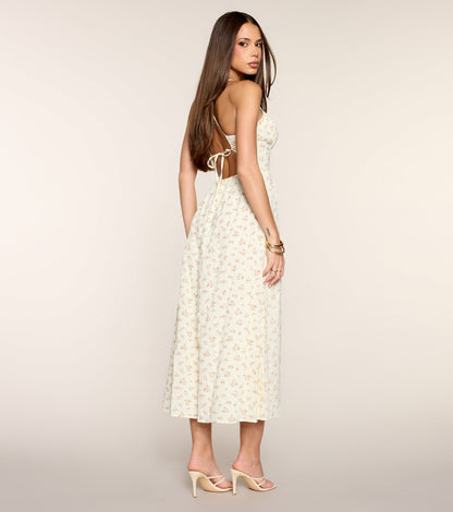 Pretty Breeze Floral Strappy Midi Dress