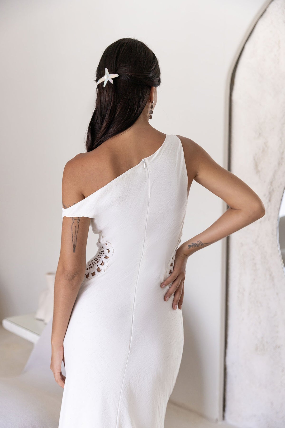 Moonlight Dancer Off Shoulder Maxi Dress Cream