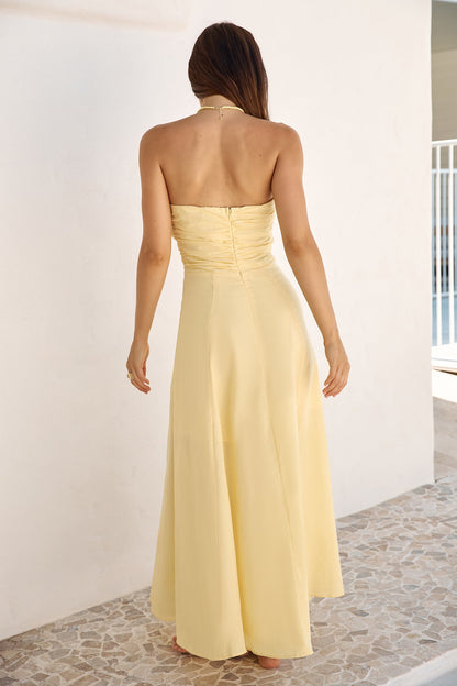Sunshine Bliss Strapless Maxi Dress Yellow