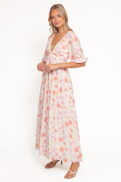 Andara Maxi Dress - White Floral