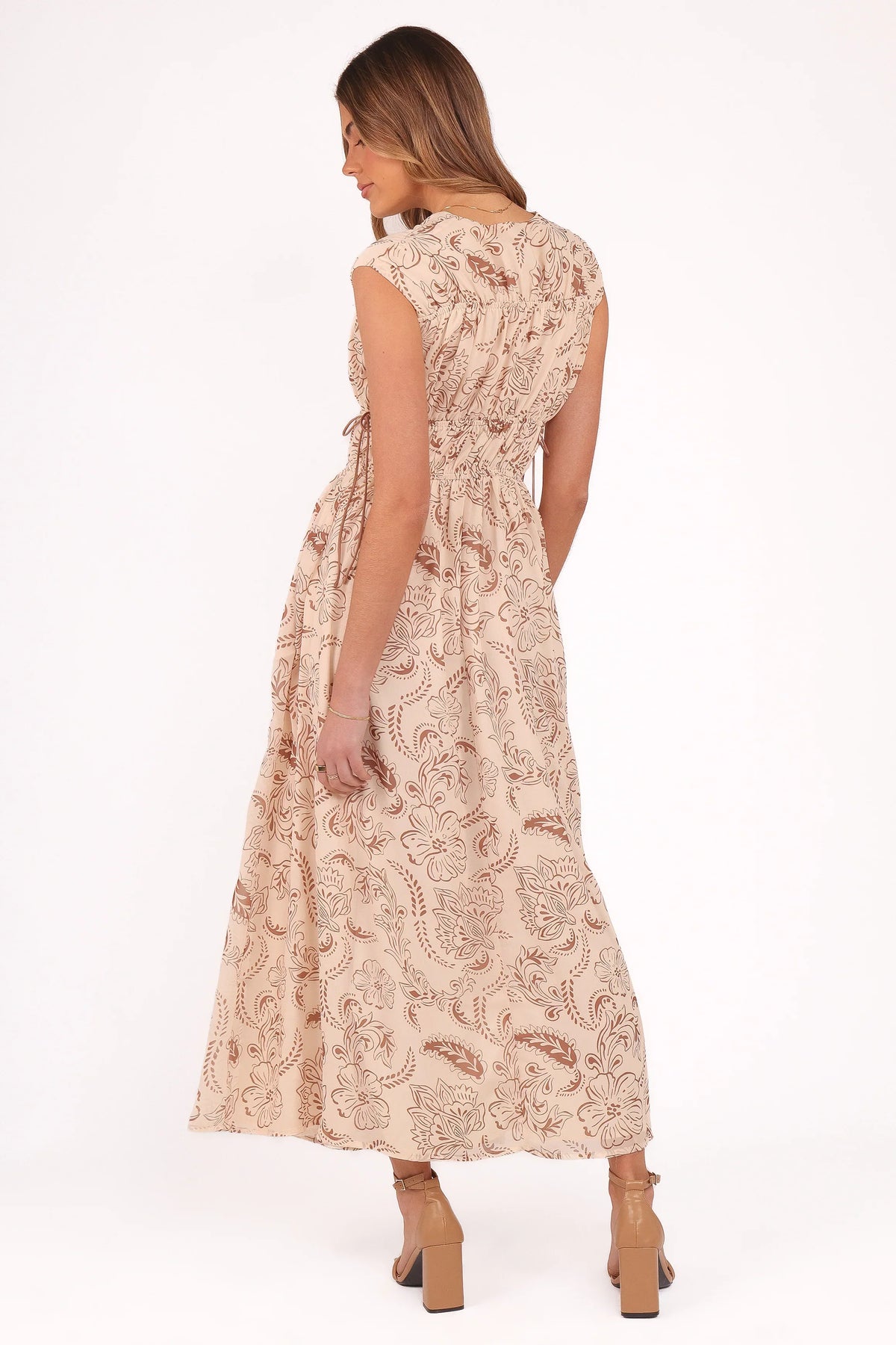 Safira Midi Dress - Brown Paisley