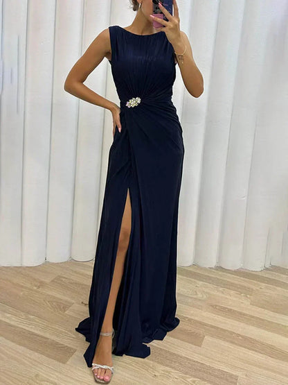Lydia - Long Pleated Evening Dress
