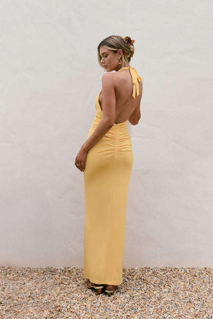 Meadow Daze Halter Maxi Dress Peach