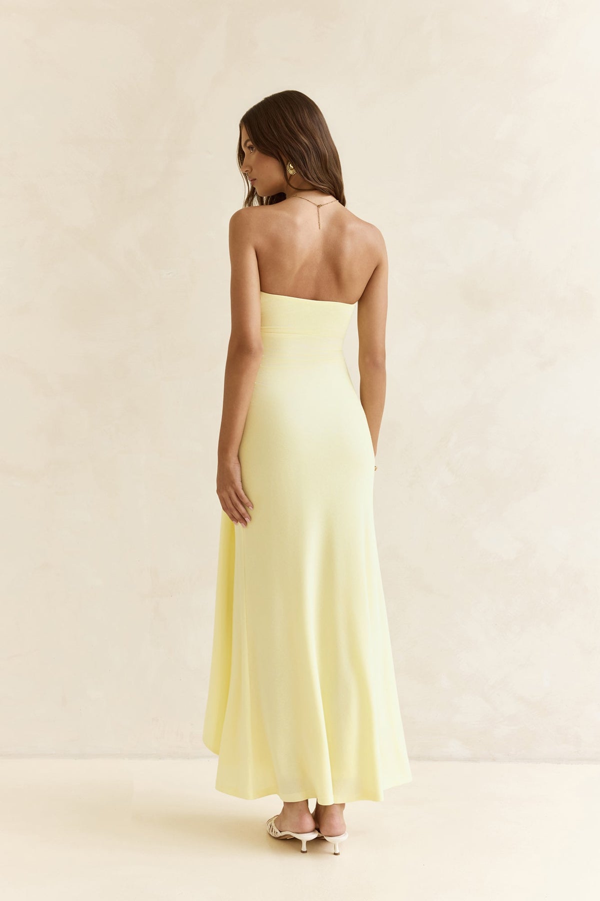 Follow You Strapless Maxi Dress Yellow