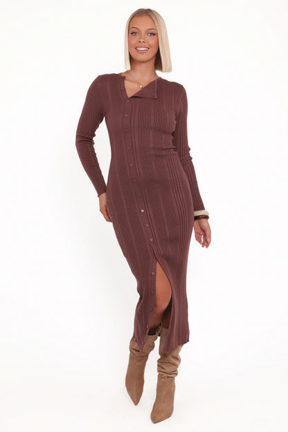 Valia Midi Dress - Espresso