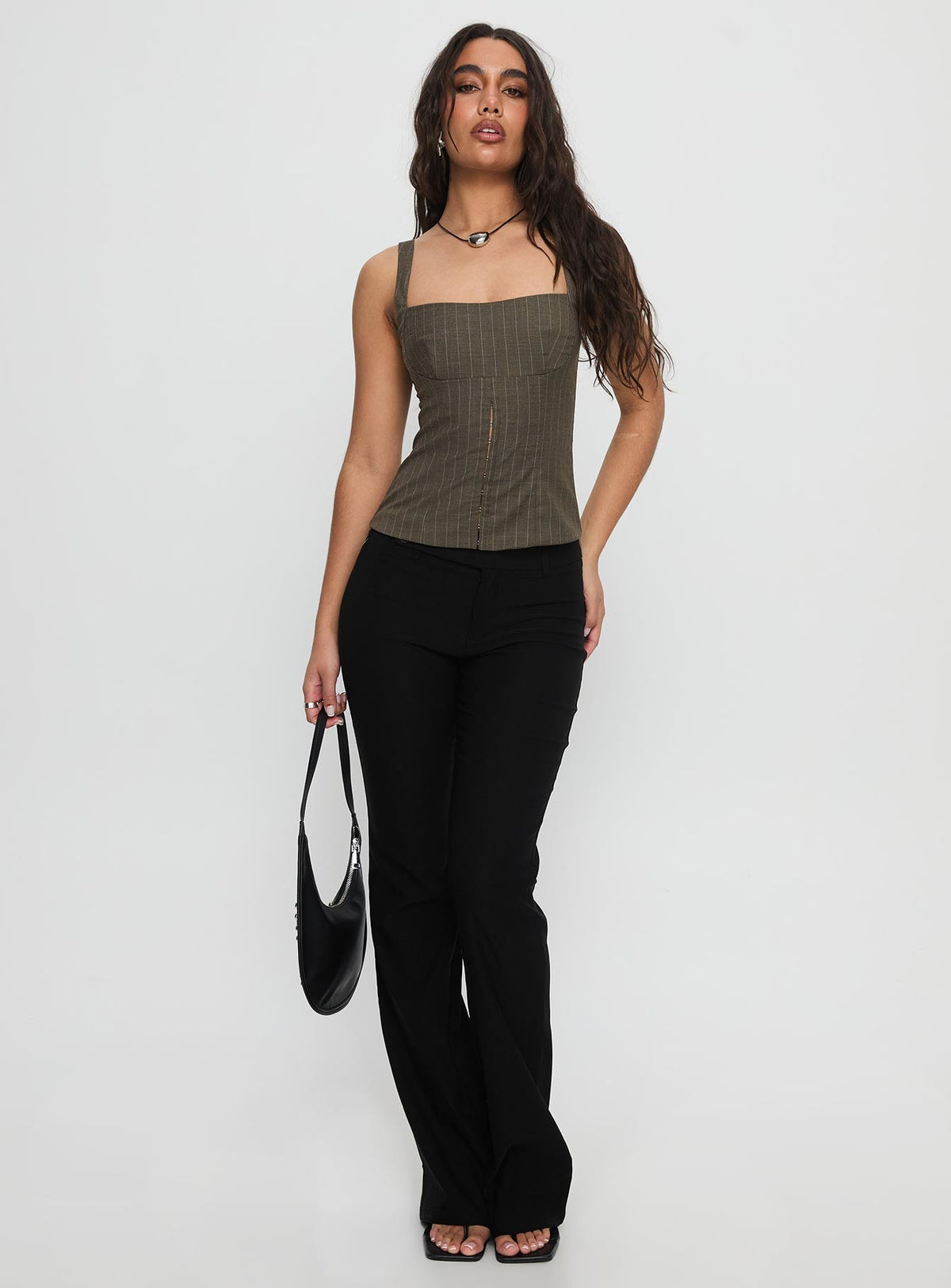 Nylen Tailored Suiting Top Brown Pinstripe