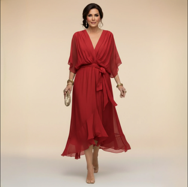 Montse | V-Neck Georgette Dress