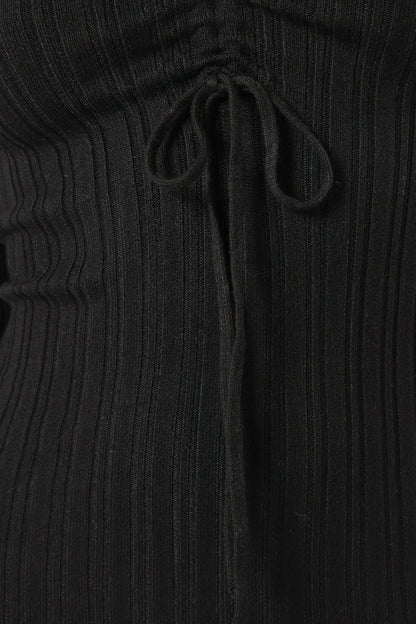 Irene Long Sleeve Midi Dress - Black