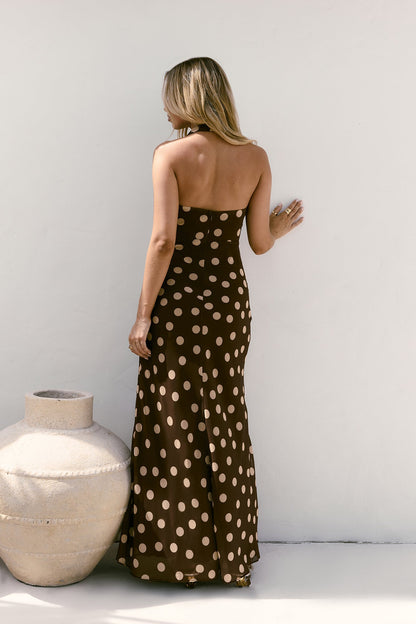 Spot The Treasure Maxi Dress Brown