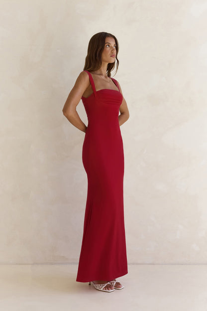Spring In The Clouds Maxi Dress Burgundy