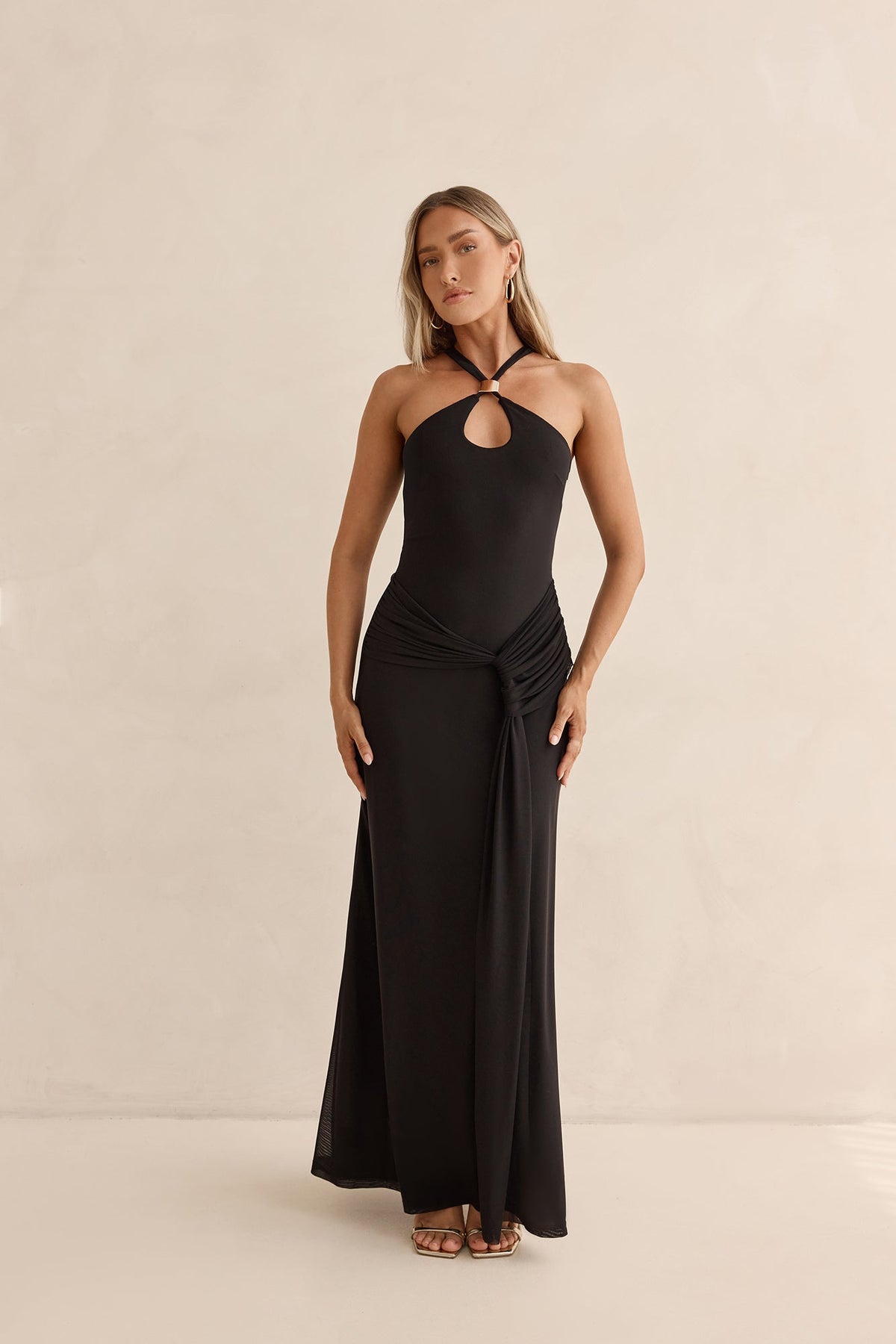 Lost In Dreams Mesh Maxi Dress Black