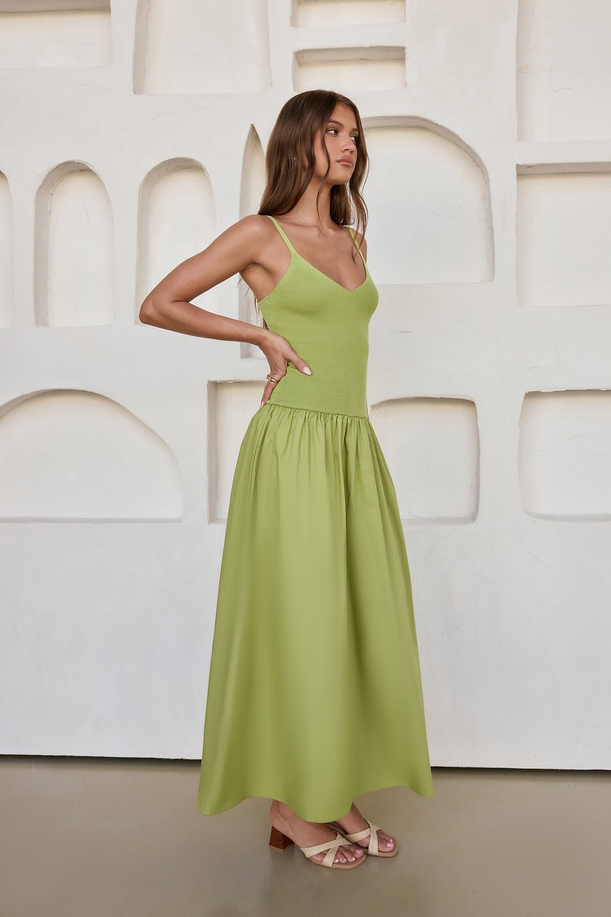 Chasing Pavements Maxi Dress Green