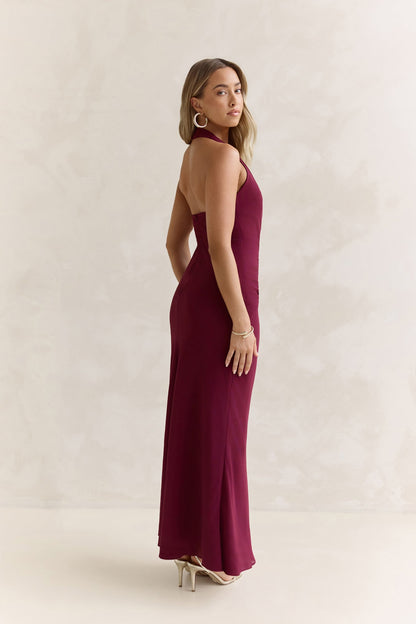 Run To You Halter Maxi Dress Plum