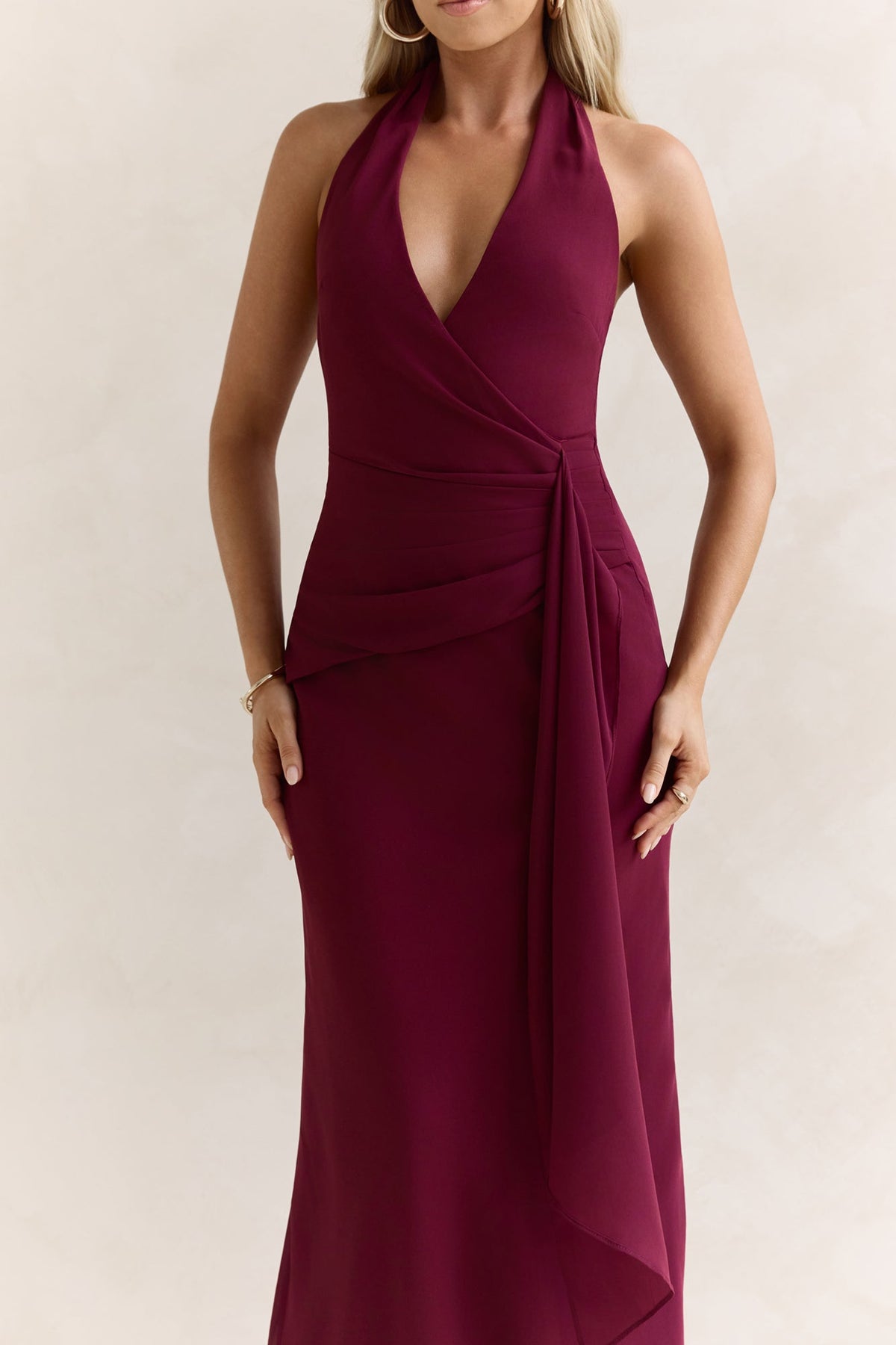 Run To You Halter Maxi Dress Plum