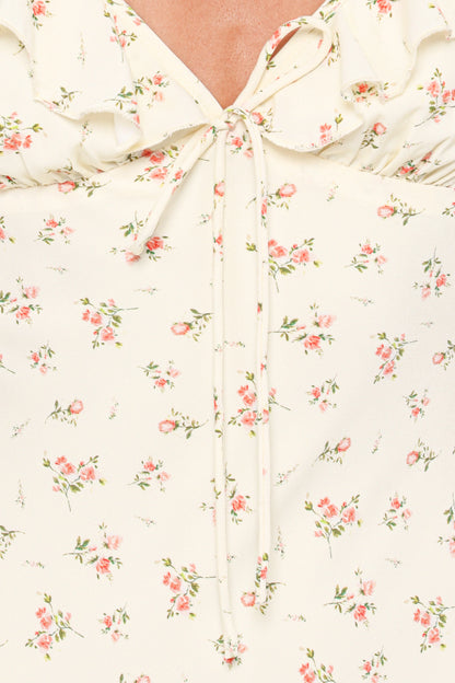 Sansa Midi Dress - Yellow Floral