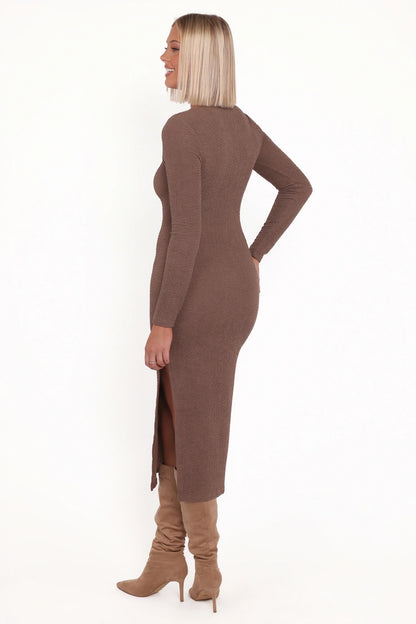 Laney Long Sleeve Midi Dress - Olive