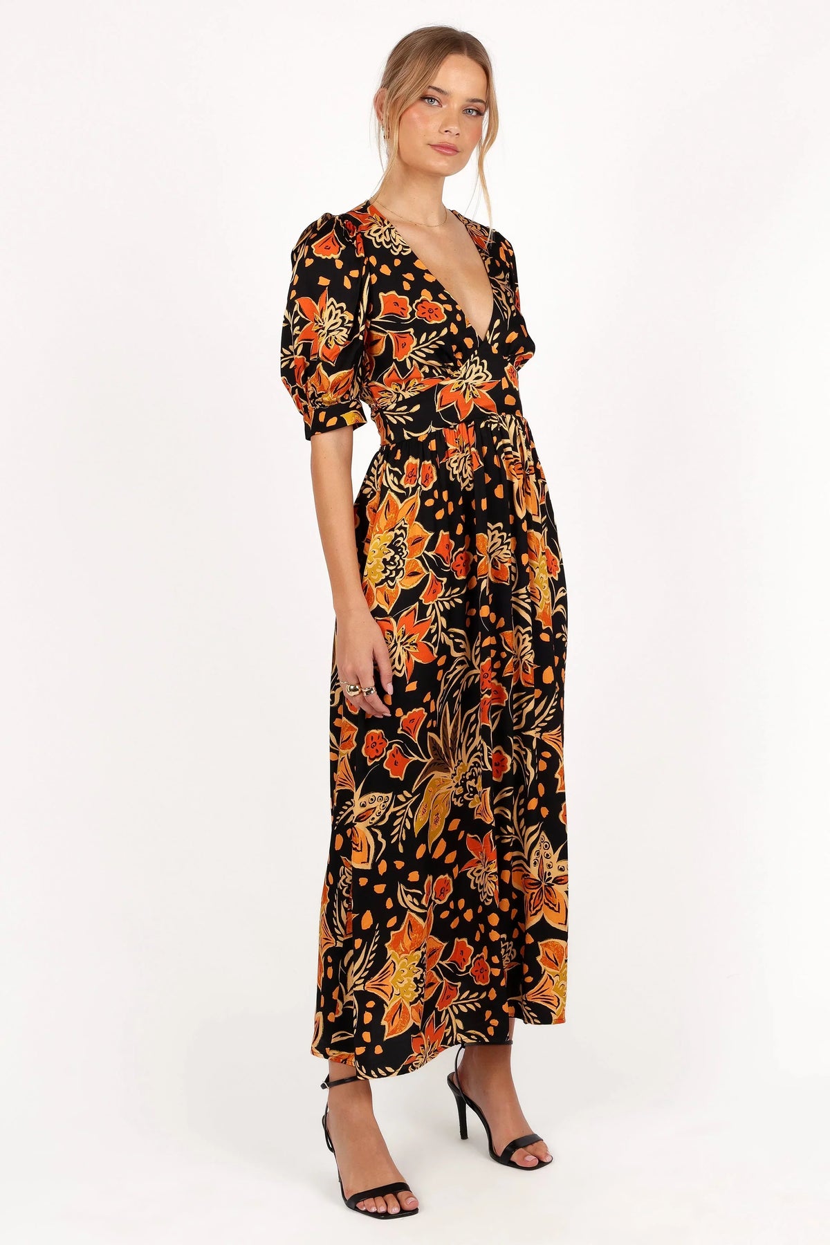 Nadalyn Midi Dress - Black/Multi
