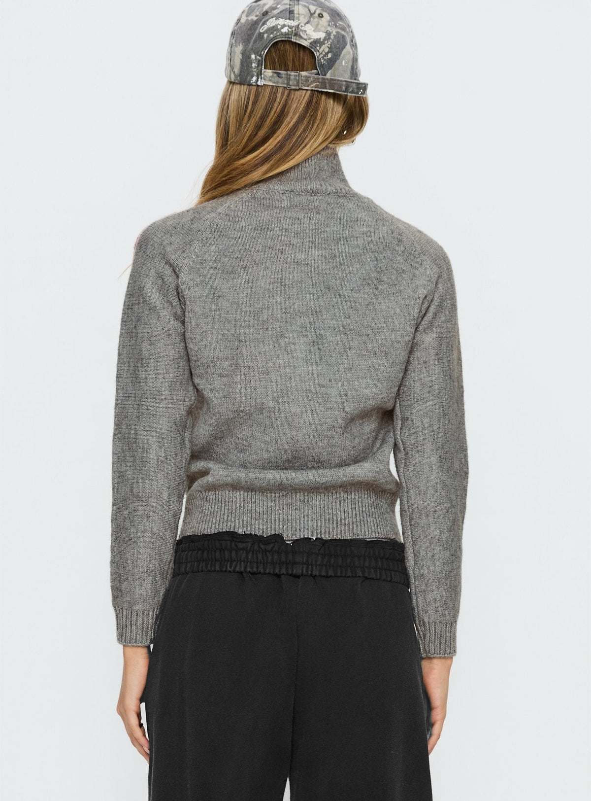 Caysey Zip Through Knit Jumper Grey