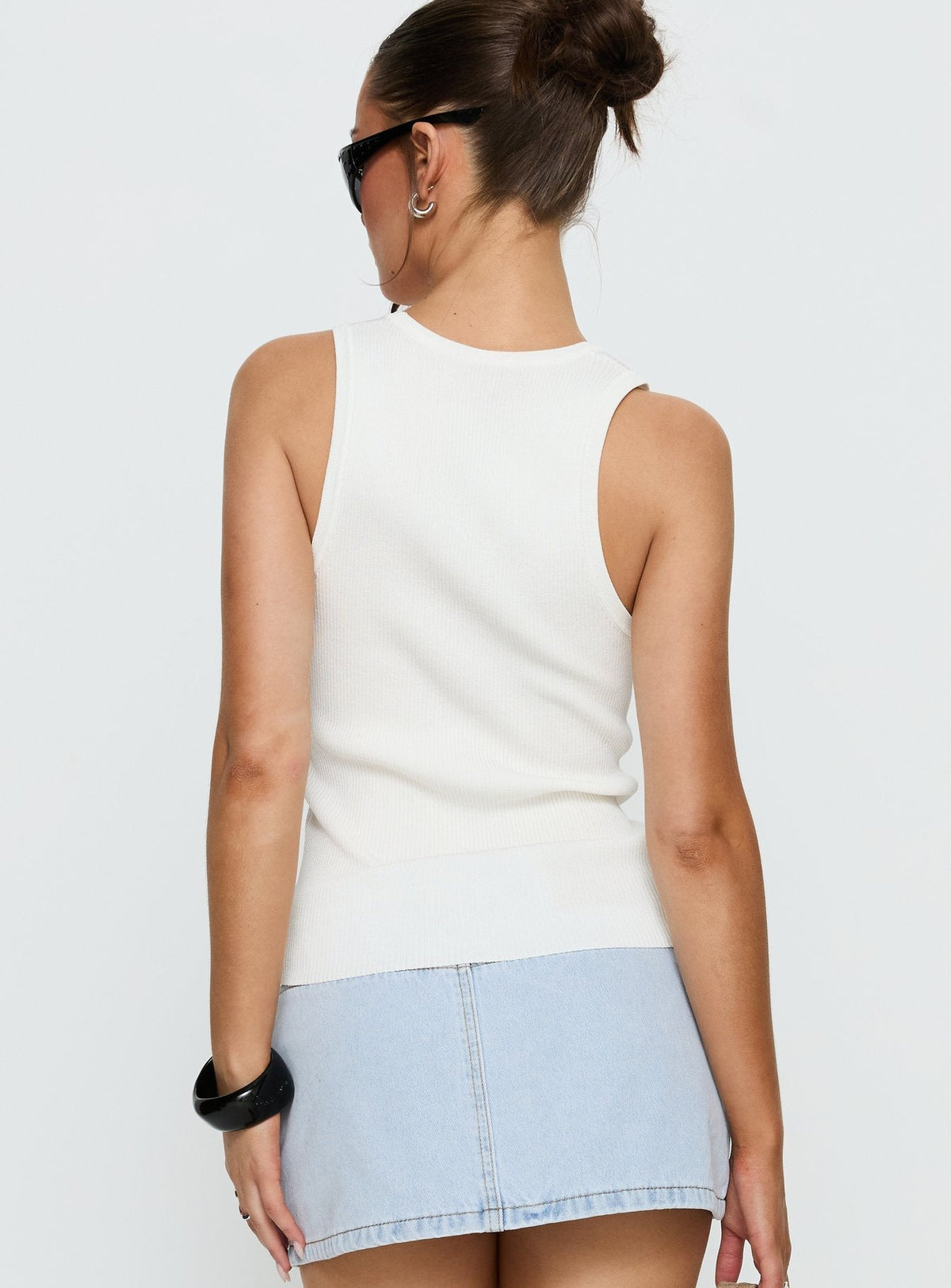 Kyrella Longline Vest Top White