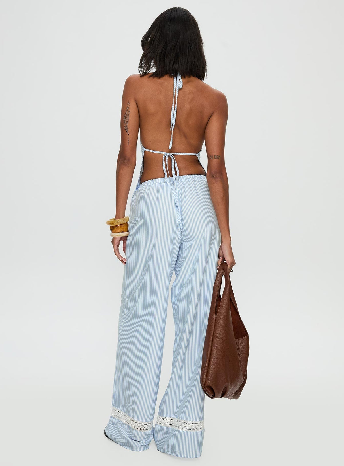 Summer Too Hot Trousers Blue Stripe