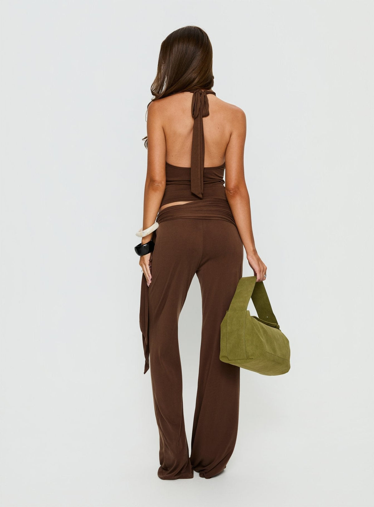 Katiana Wrap Jersey Trousers Brown