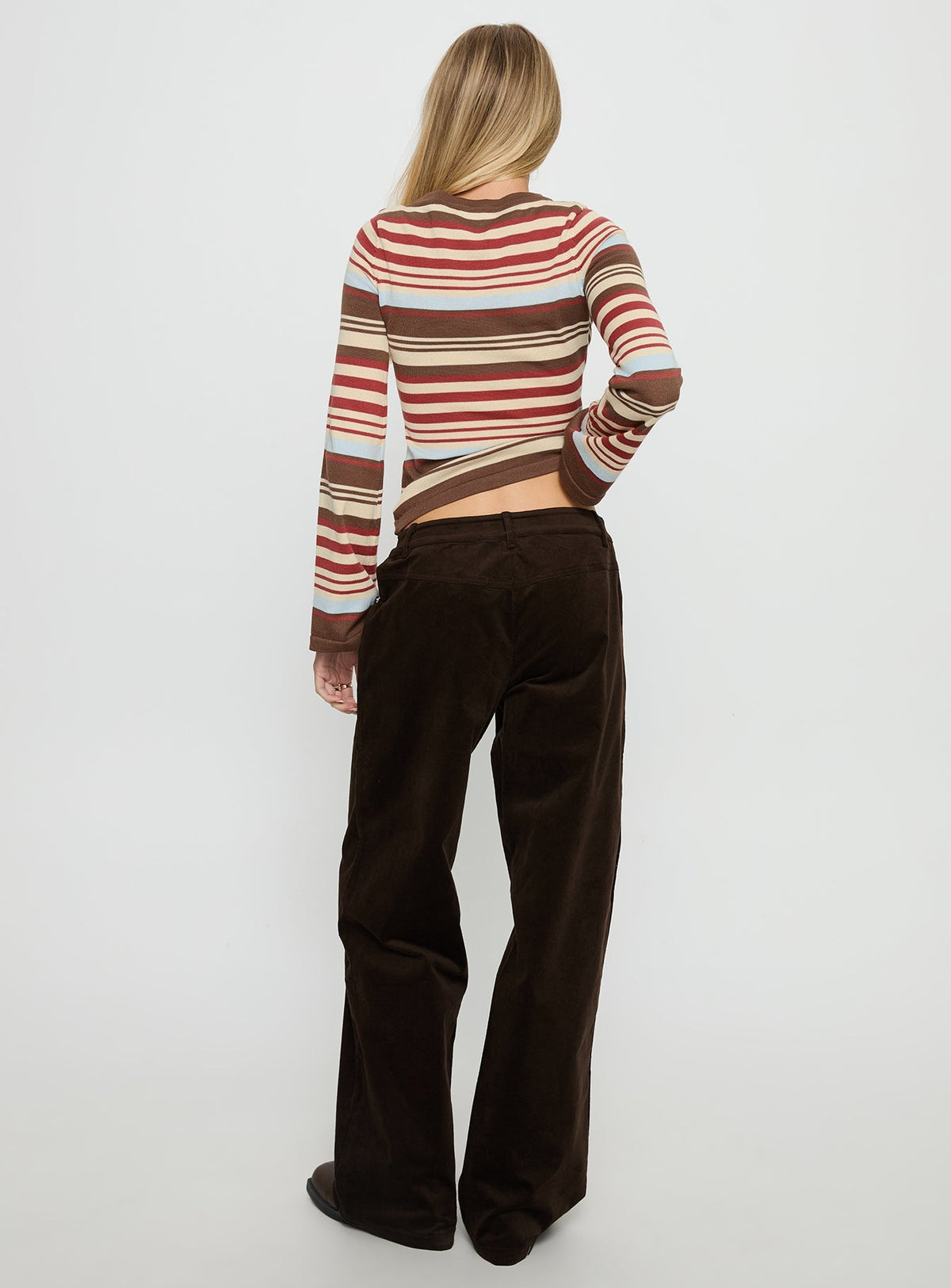 Kenza Wide Leg Corduroy Trousers Brown