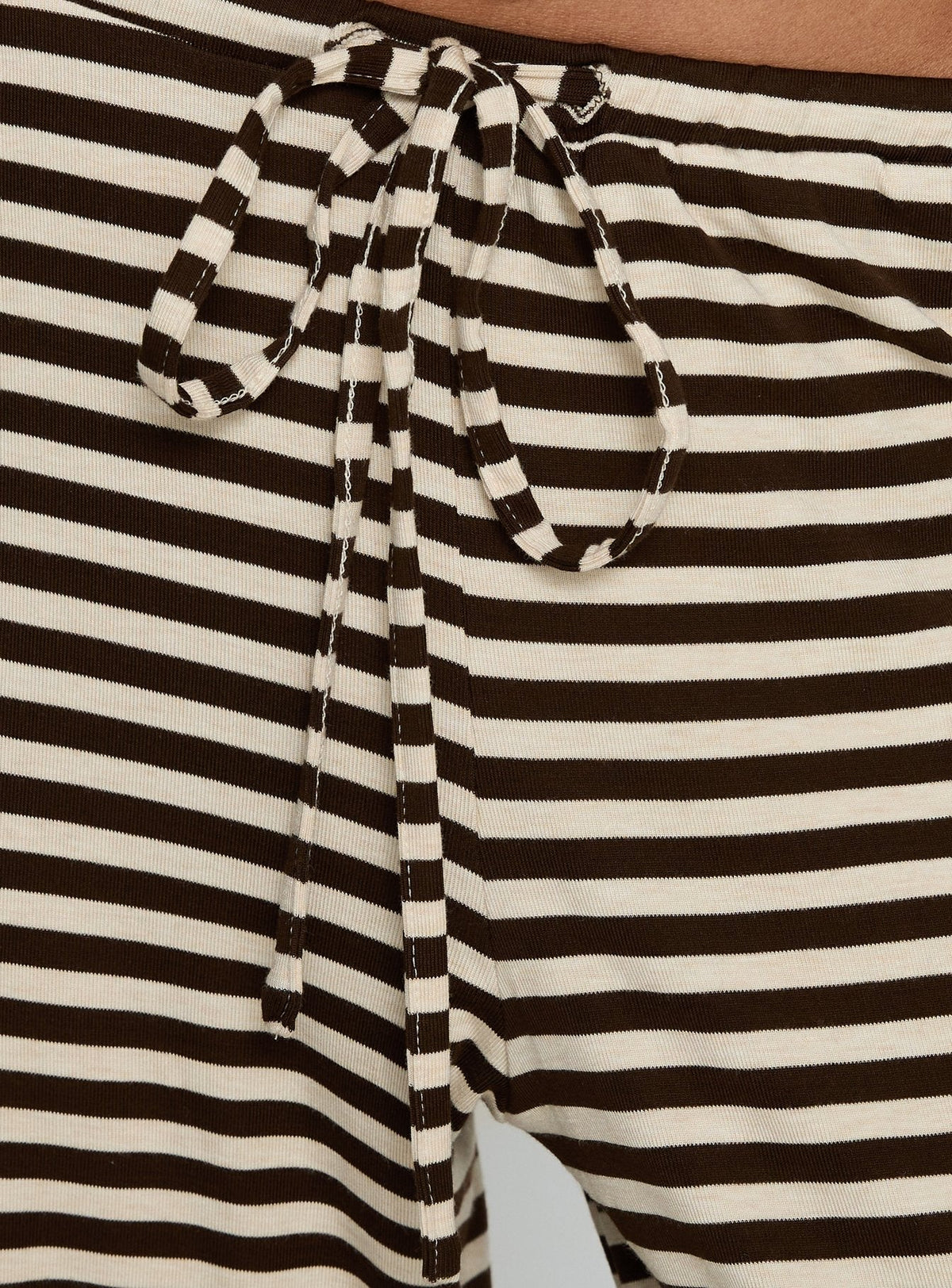 Gavrielle Jersey Wide Leg Trousers Chocolate / Cream Stripe