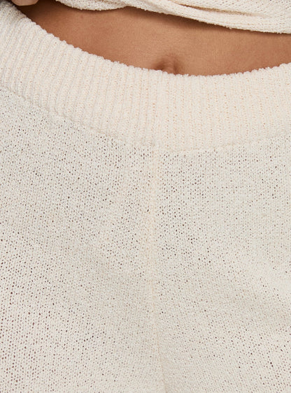 Calisse Knit Wide Leg Trousers Beige