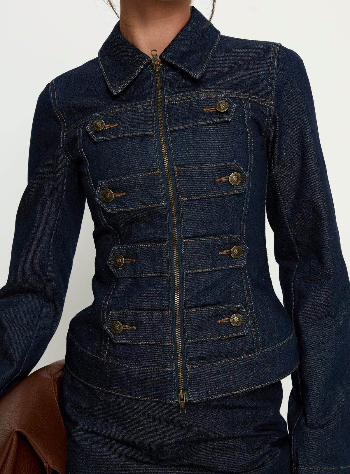 Cristen Cadet Buckle Denim Jacket Indigo