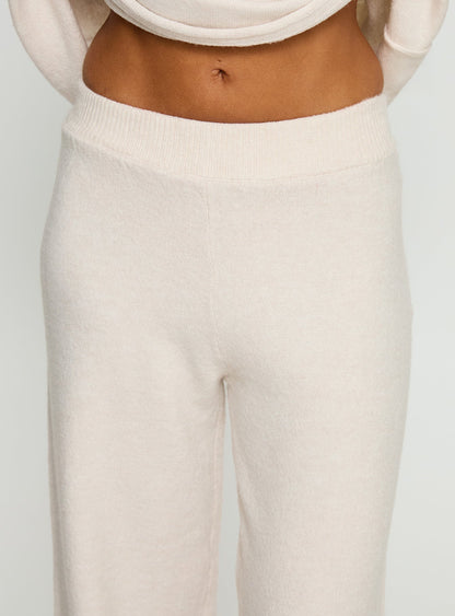 Bekki Wide Leg Knit Trousers Oat