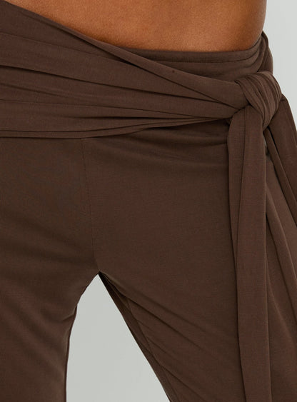 Katiana Wrap Jersey Trousers Brown