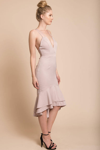 Avery Thin Strap Wedding Guest Dress Blush