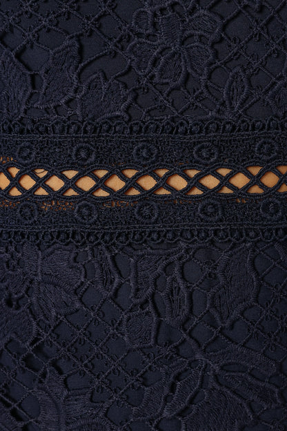 Pia Long Sleeve Midi Dress - Navy
