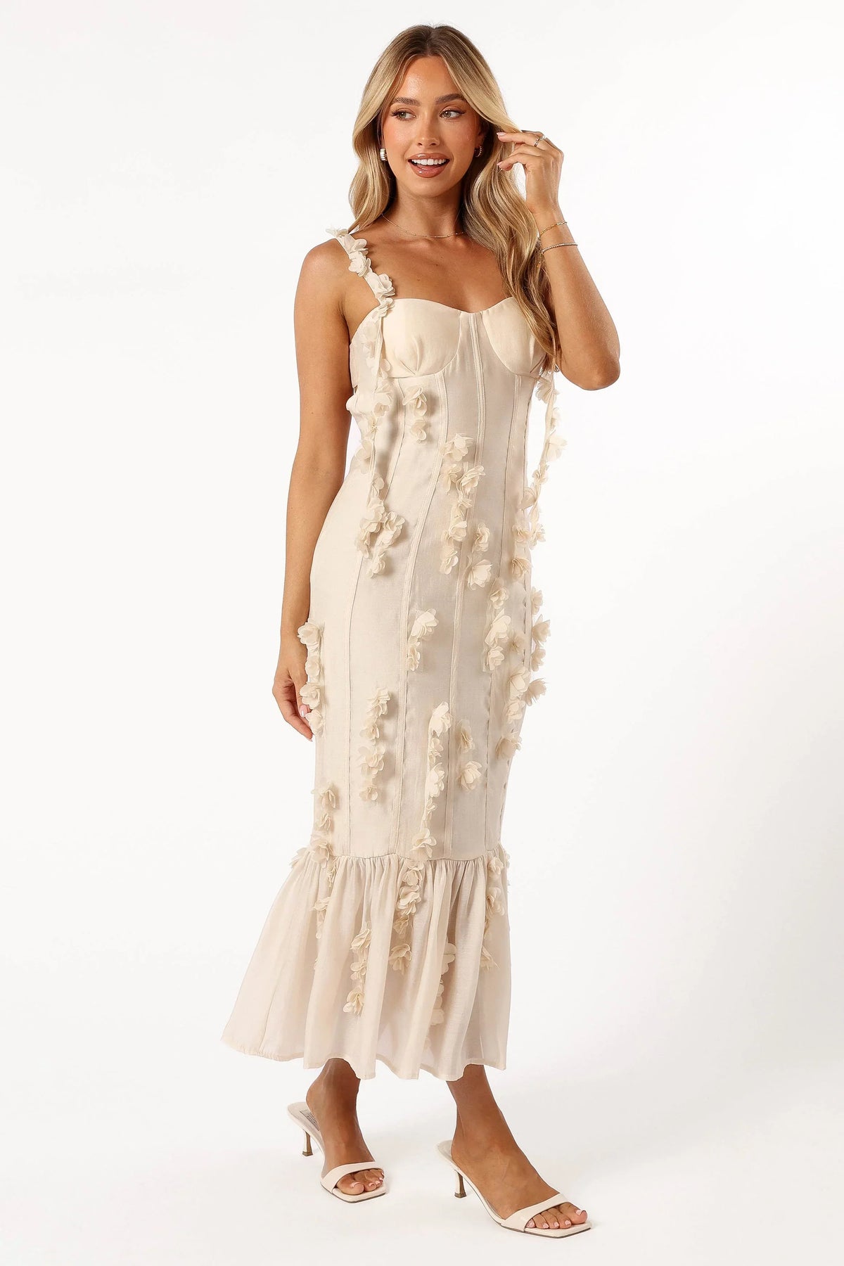Posedly Midi Dress - Cream