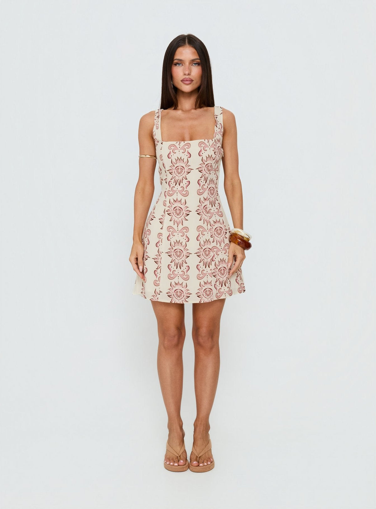 Maris Mini Dress Cream / Pink