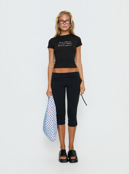 Read Receipts Graphic Baby Tee Black