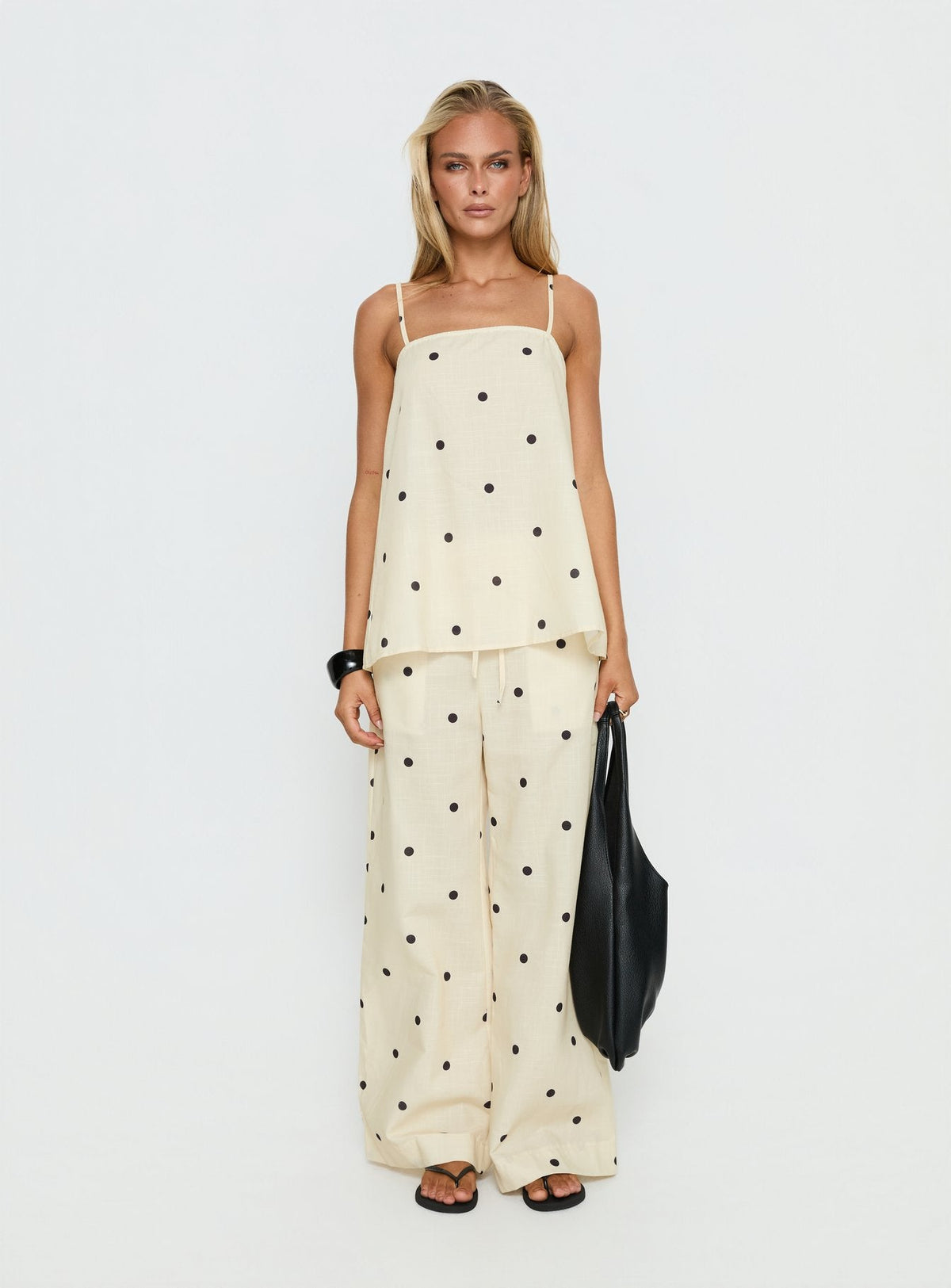 Bellara Longline Cami Top Yellow Polka
