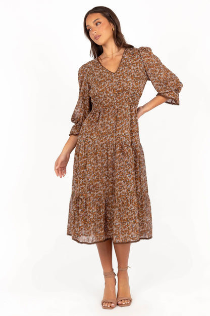 Simone Midi Dress - Camel