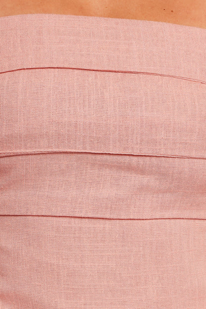 Patterson Tie Shoulder Midi Dress - Blush
