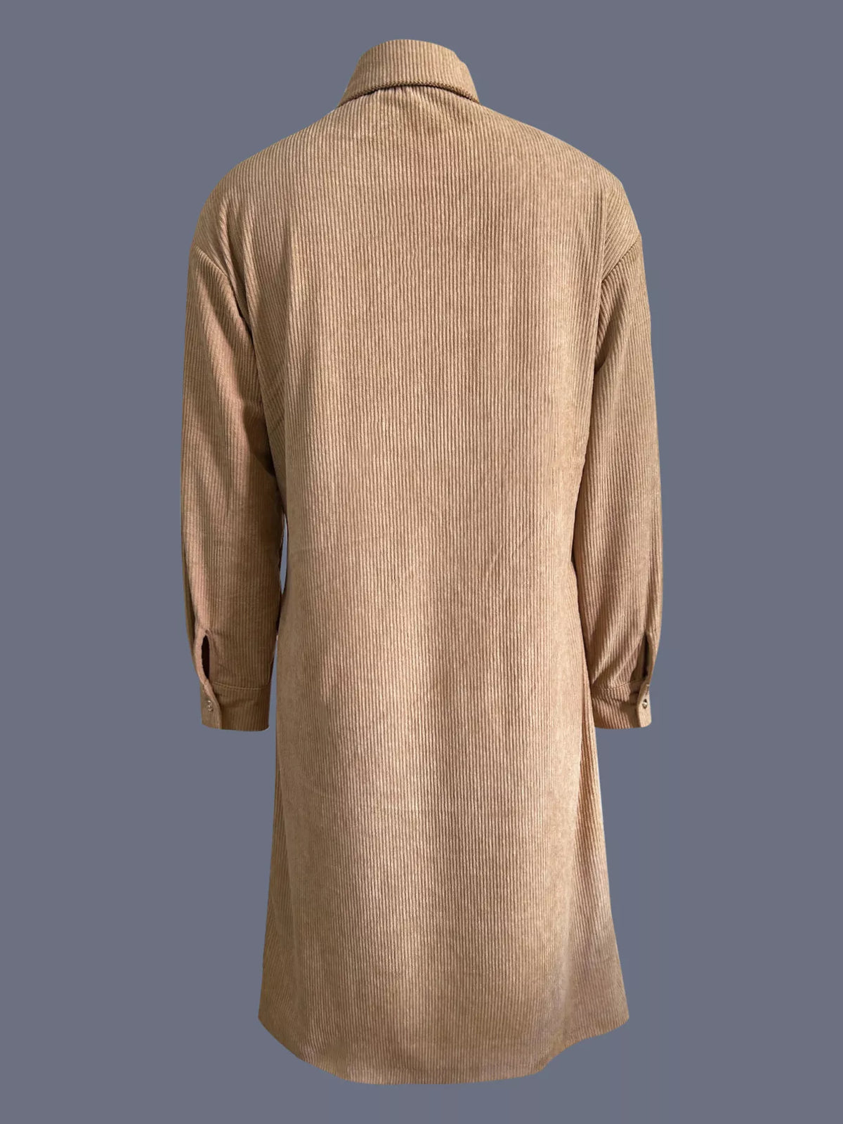 Corduroy Button Front Shirt Dress