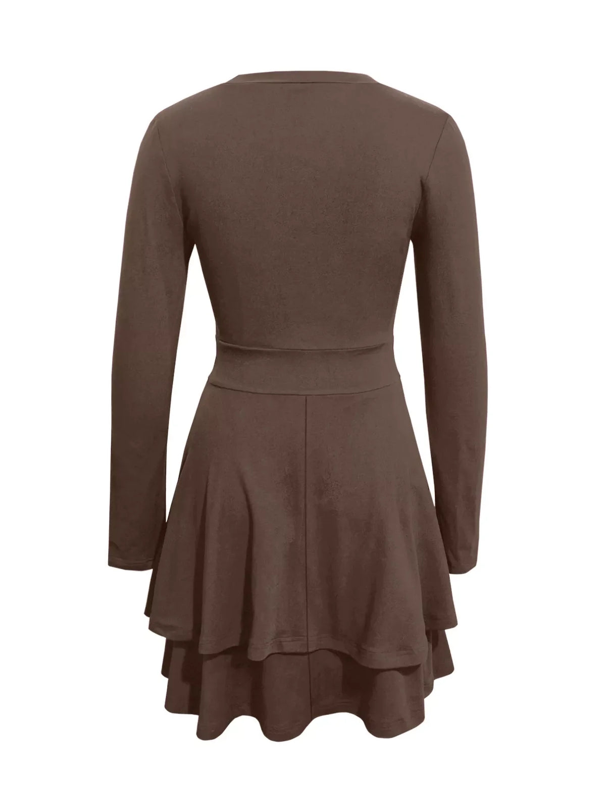 V-Neck Layered Ruffle Mini Dress