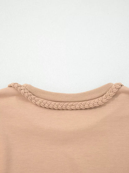Braided Trim Puff Sleeve Dress